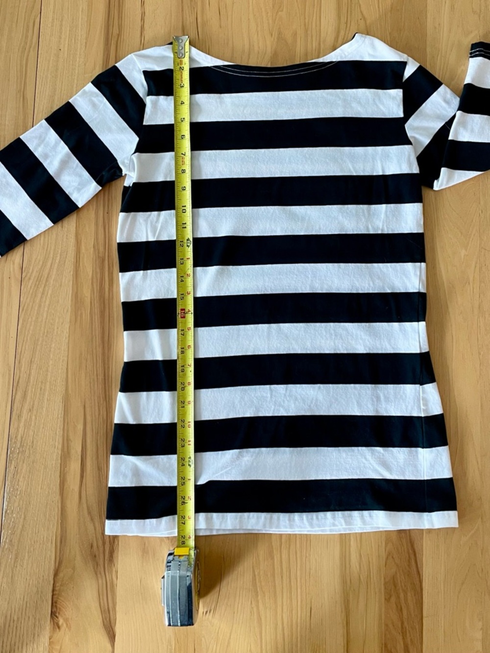 Black & White Striped  3/4 Sleeve Top